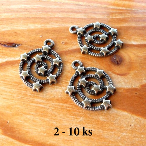 Spirála s Hvězdami - 2ks - Bronzová