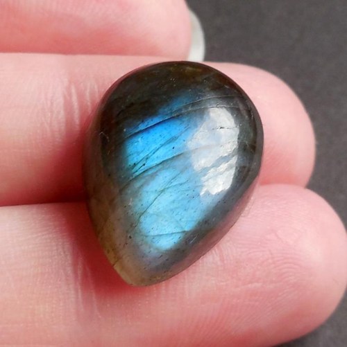 Labradorit - kabošon (21 x 15 x 7 mm) — foto 1