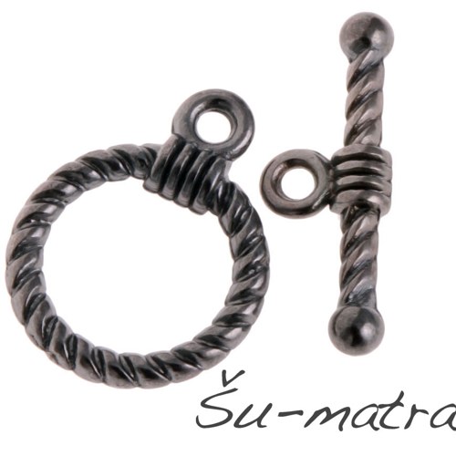 Americké zapínání gunmetal, 14 mm (4 sety)