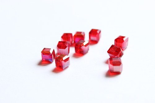 2ks - Skleněná broušená krychle - 6 mm — foto 1