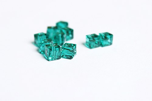 2ks - Skleněná broušená krychle - 6 mm — foto 1