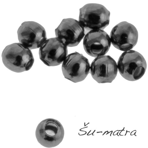 Korálek kovový gunmetal, 2 mm (3 g, cca 185 ks)