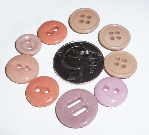 Růžové porcelánové knoflíky