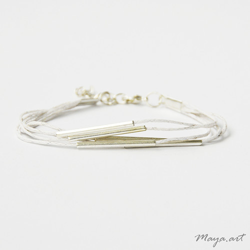 Stříbrnobílý náramek "SIMPLE BRACELET" — foto 1