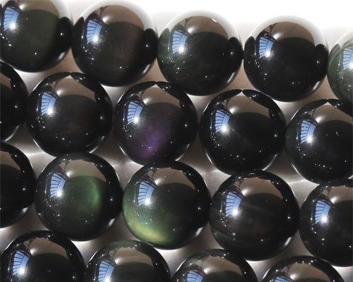 Natural Black Obsidian 10mm/pár — foto 1