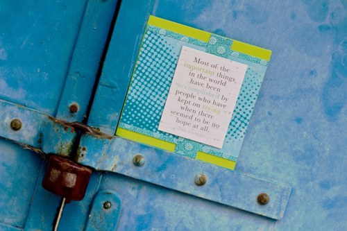 Modré motivační přání "Hope" — foto 1