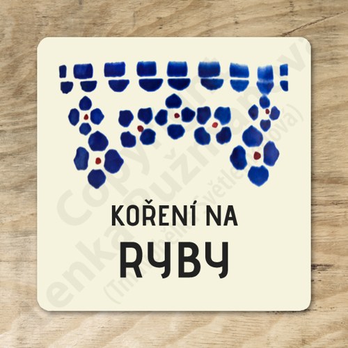 Koření na ryby - samolepka na kořenku