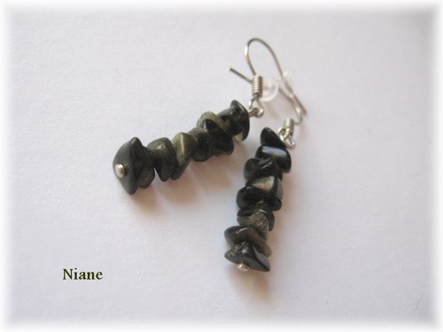 Zlatý obsidián - náušnice — foto 1