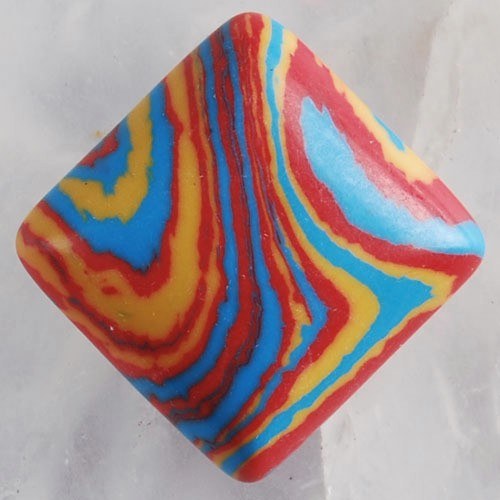 Kabošon - čtverec kámen žíhaný15x5mm 1 ks