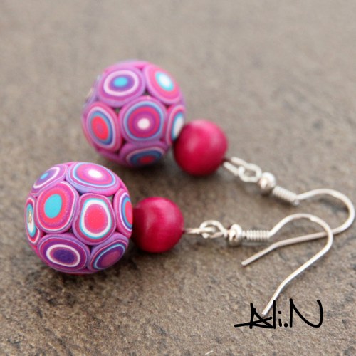 Náušnice Pink Klimt — foto 1