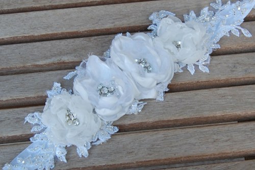 Wedding Lace Collection Rose ... pásek a čelenka