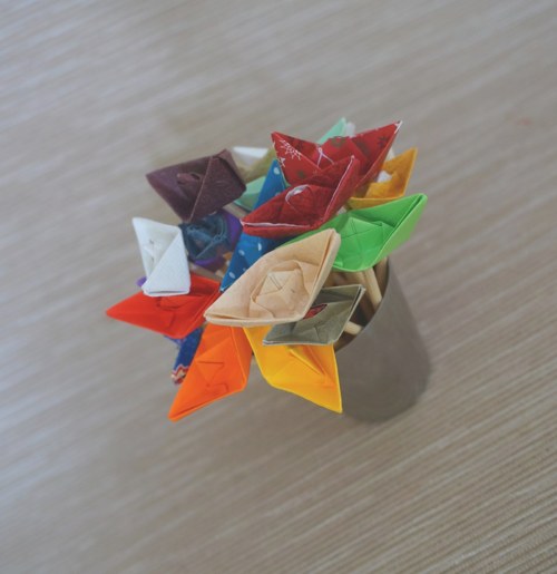 Origami napichovátka - lodičky