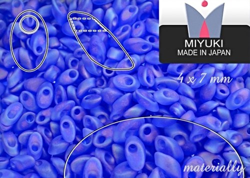 Miyuki Long Magatama - Transparent Sapphire AB