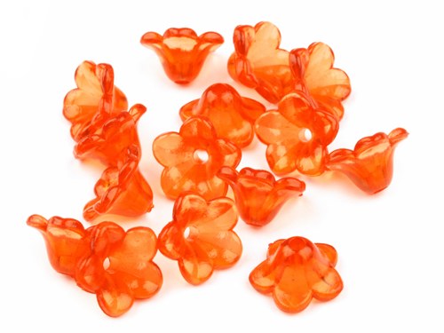 Akrylové zvonky oranžové 12mm, 10ks