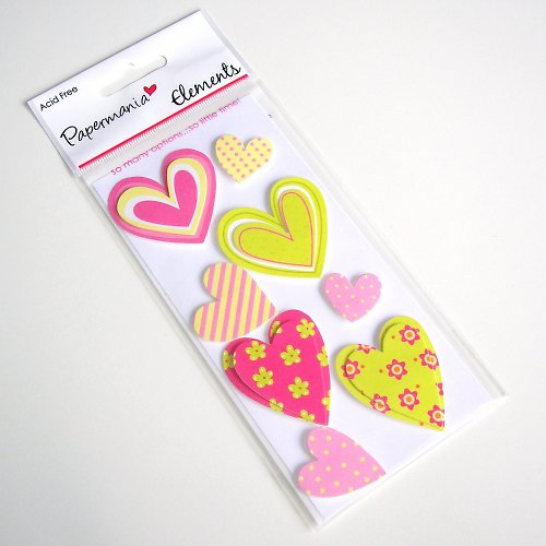 Samolepky 3D - HEARTS — foto 1