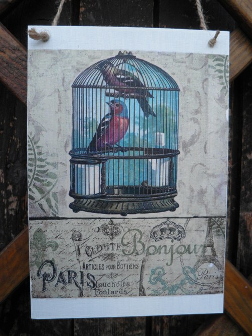 Vintage cedulka "Bonjour Paris"