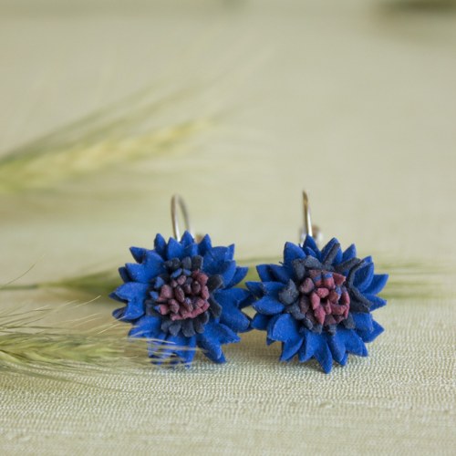Chrpy 1,8cm - náušnice — foto 1