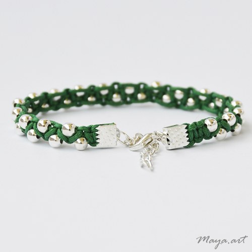 Zelený náramek "MACRAME BRACELET" — foto 1