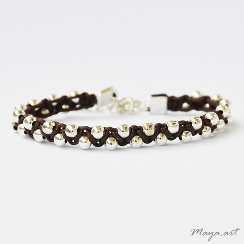 Hnědý náramek "MACRAME BRACELET"
