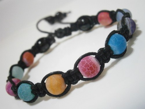 ACHÁTOVÝ náramek (macramé) - Unisex — foto 1