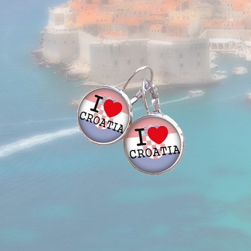 Visací náušnice I love Croatia — foto 1