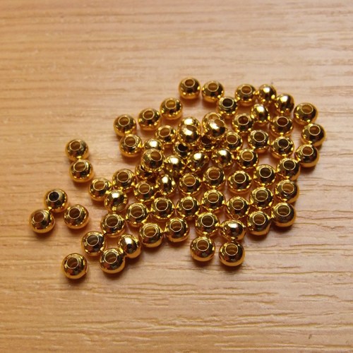 Zlaté korálky - 3,2mm - 100 kusů