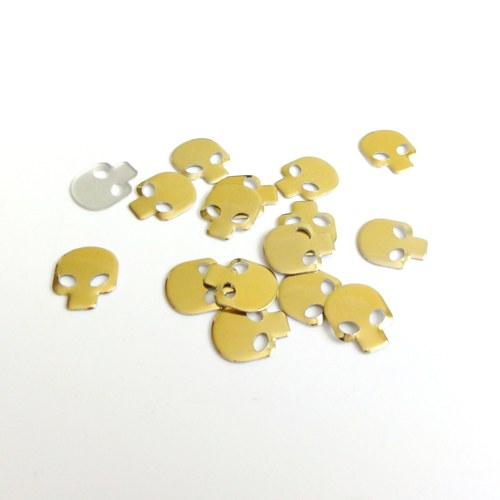 Zlaté lebky 14x10mm (10 ks)