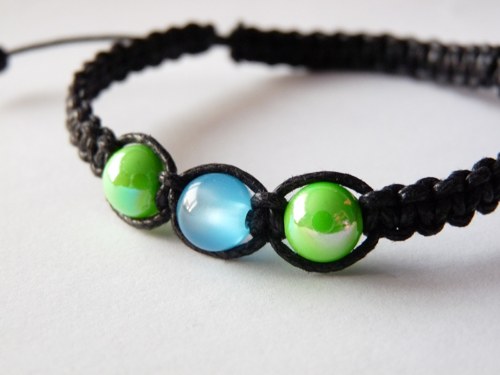 Náramek Modro-Zelená Shamballa