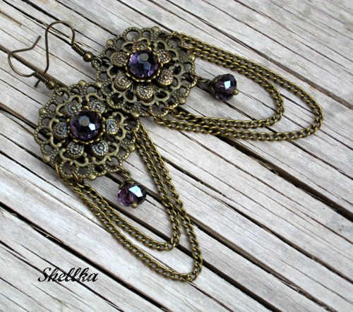 Náušnice ,,PURPLE DREAM,, — foto 1