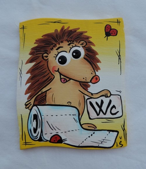 Cedulka na dveře-wc ježek II