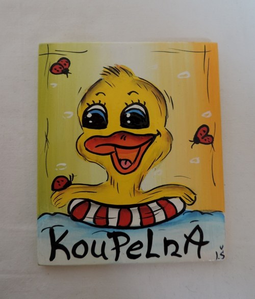 Cedulka na dveře-kačenka koupelna