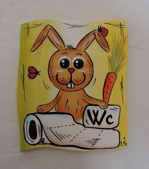 Cedulka na dveře-zajíček-wc