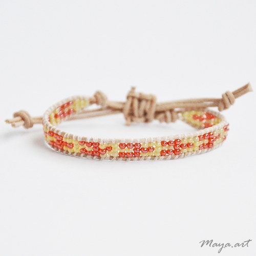 Zelenočervený náramek WRAP BRACELET