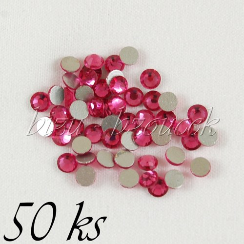 Růžové skleněné šatony - 3mm - 50ks — foto 1