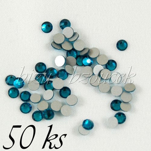 Modré skleněné šatony - 3mm - 50ks — foto 1