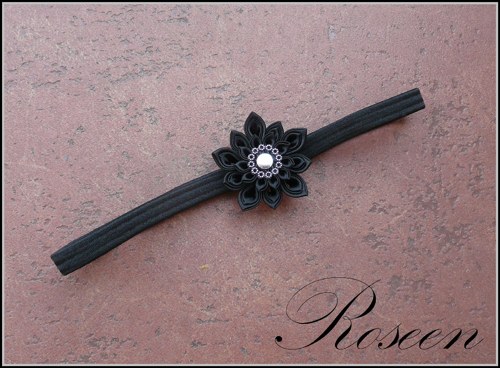 Kanzashi čelenka Blackelastic — foto 1