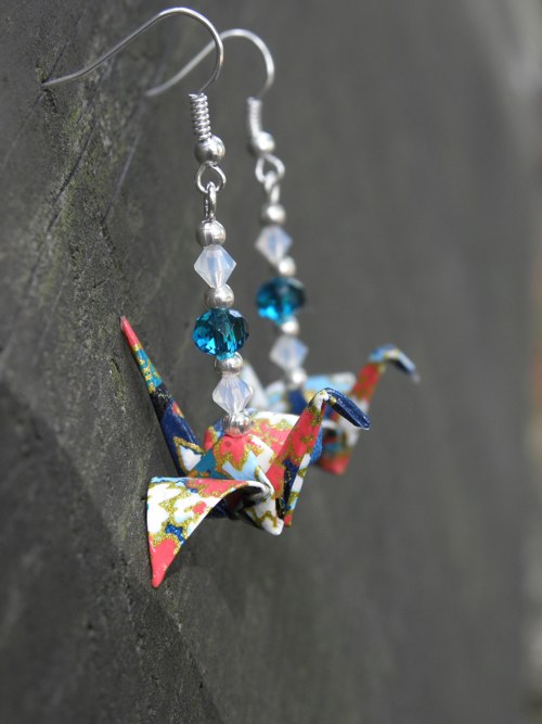 Větrná bouře - origami náušnice — foto 1