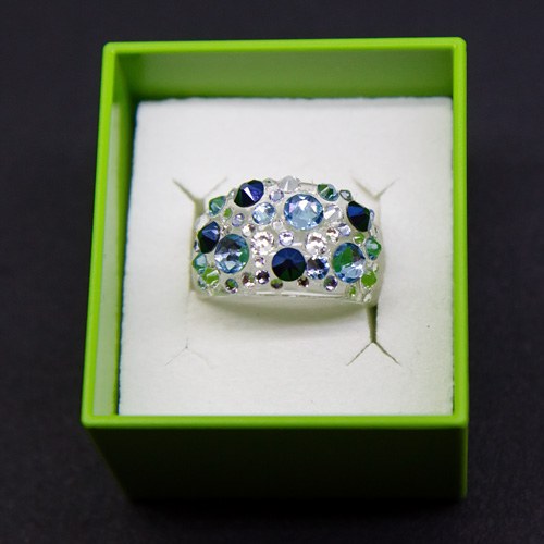 Prstýnek se Swarovski kamínky - modrý — foto 1