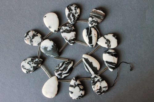 Black White Zebra Jasper 30mm/1ks