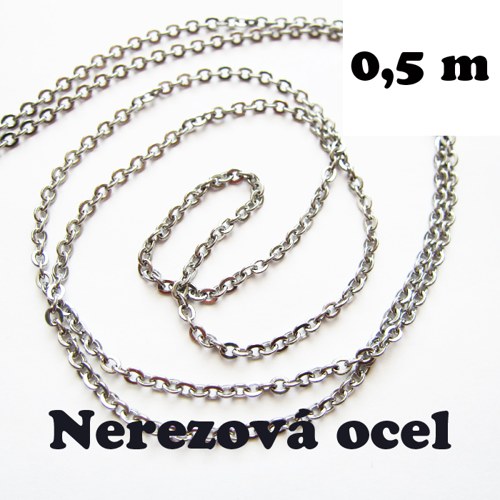 Řetízek, 0,5 m, nerezová ocel — foto 1