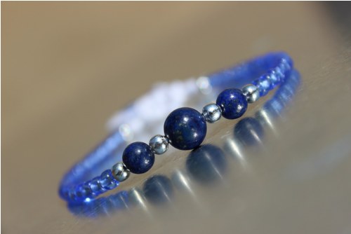 Náramek s minerály- Lapis lazuli. — foto 1