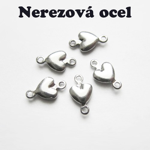 Srdíčka nerez ocel, 5 ks — foto 1