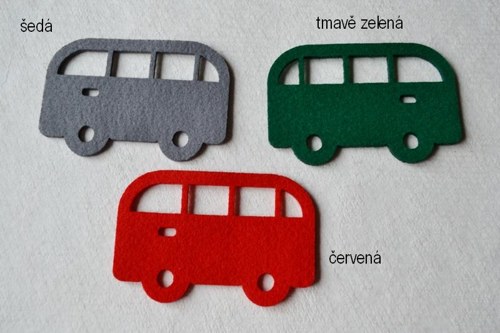 Výsek z plsti - autobus šedý — foto 1