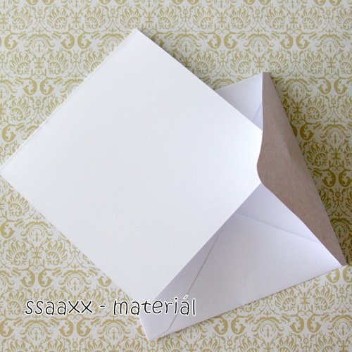 Sada přání a obálka ~ 13x13 ~ bílá ~ 10 ks