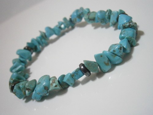 Náramek s tyrkenitem a hematitem (macramé) — foto 1