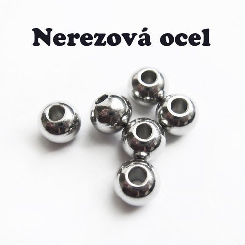 Korálky nerez, 6 mm, 4 ks — foto 1