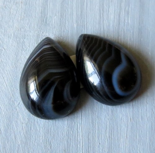 Onyx kapičky10x14 mm, pár č.4 — foto 1