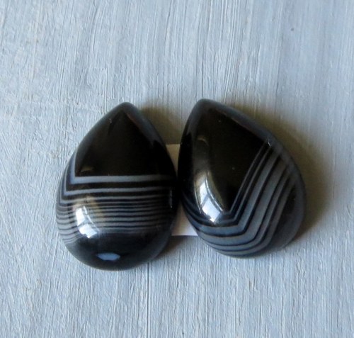 Onyx kapičky10x14 mm, pár č.6 — foto 1
