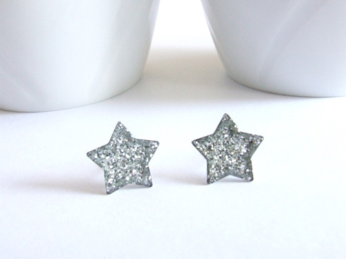 Hvězdičky Silver Chirurgická ocel — foto 1