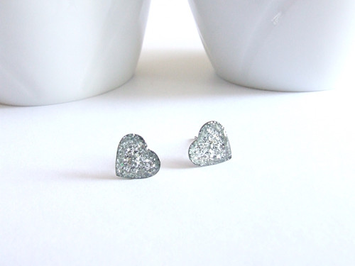 Srdíčka Silver chirurgická ocel — foto 1